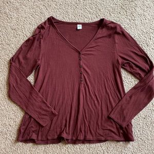 Old Navy Maroon Button Long Sleeve